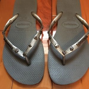 Havaianas Silver Flip Flops
